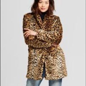 Faux Leopard Fur Coat